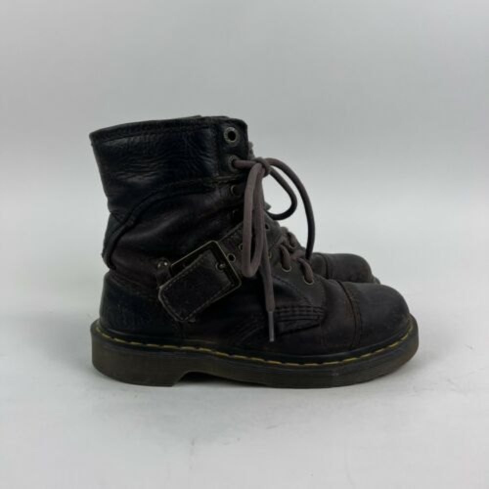 Doc Martens Triumph Brown Leather Motorcycle Moto Boots Women 5 Mens 4 EU 36